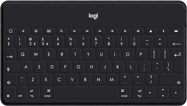 Logitech Keys-to-Go Super-Slim and Super-Light Bluetooth Keyboard for iPhone, iPad, Mac and Apple TV, Including iPad Air 5th Gen (2022) - Black