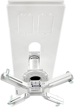 QualGear Pro-AV QG-KIT-S-3IN-W Projector Mount Kit Accessory Suspended Ceiling Adapter, 3