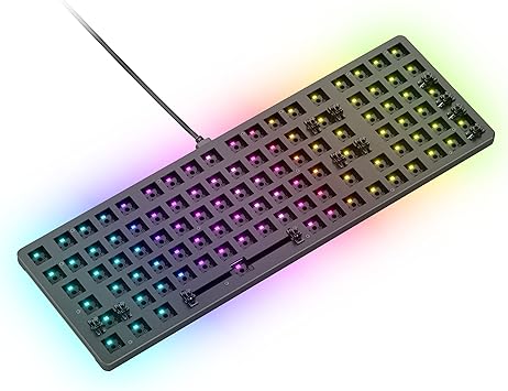 Glorious GMMK 2 Gaming Keyboard Base - Full Size Barebones Kit- Hot Swappable Black Mechanical Keyboard - Modular, Wired, RGB Backlit,- PC Setup Accessories - 96%, Black