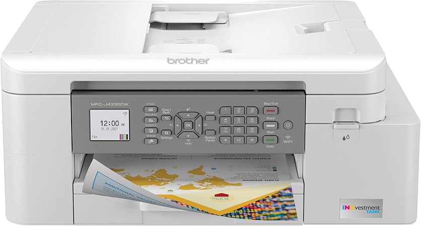 Brother MFC-J4335DW INKvestment Tank All-in-One Printer with Duplex and Wireless Printing Plus Up to 1-Year of Ink in-Box