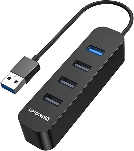 Upgrow USB 3.0 Hub 4-Port USB Hub with 5 Gbps USB Splitter for Laptop MacBook Mac Pro Mac Mini iMac Surface Pro XPS PC Flash Drive Mobile HDD-Black