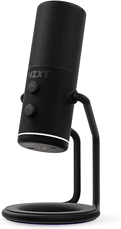 NZXT Capsule - AP-WUMIC-B1 - USB Cardioid Streaming, Gaming & Podcasting Microphone - Crystal Clear Voice Clarity - Built-in Shock Absorber - Easy Boom Arm Mounting - Twitch, Discord, YouTube - Black