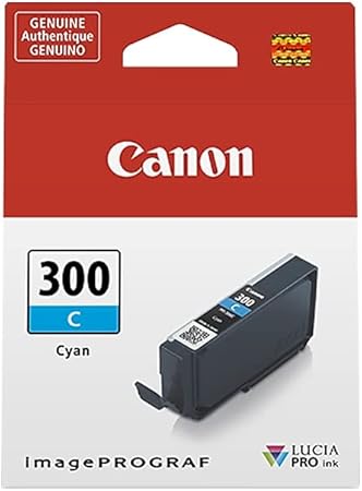 Canon PFI-300 Lucia PRO Ink, Cyan, Compatible to imagePROGRAF PRO-300 Printer