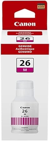 Canon GI-26 Magenta Ink Bottle, Compatible to GX7020 and GX6020 Supertank Printers