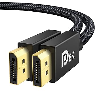 IVANKY 8K DisplayPort Cable 1.4, VESA Certified DP Cable 6.6ft (8K@60Hz, 4K@144Hz, 2K@240Hz)HBR3 Support 32.4Gbps, HDR, HDCP 2.2, FreeSync G-Sync, Braided Display Port for Gaming Monitor, Graphics, PC