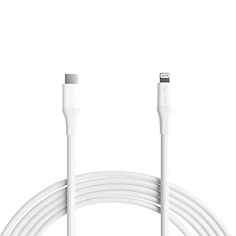 Amazon Basics USB-2.0 Type C to Lightning Cable (MFi Certified), 10 ft, White