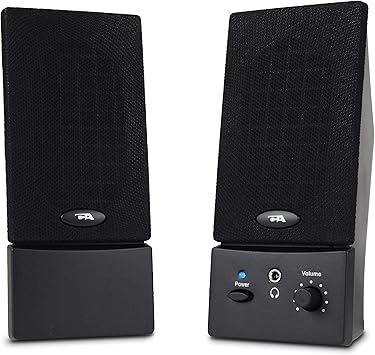 Cyber Acoustics USB Powered 2.0 Desktop Speaker System with 3.5mm Audio for Laptops and Desktop Computers (CA-2016), Black