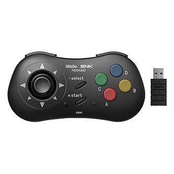 8Bitdo NEOGEO Wireless Controller for Windows, Android, and NEOGEO mini with Classic Click-Style Joystick - Officially Licensed by SNK (Black Edition)