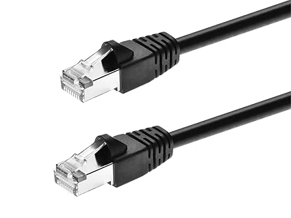 Monoprice - 124360 Cat6A Ethernet Patch Cable - Network Internet Cord - RJ45, 550Mhz, STP, Pure Bare Copper Wire, 10G, 26AWG, 10ft, Black