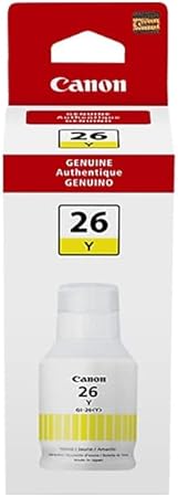 Canon GI-26 Yellow Ink Bottle, Compatible to GX7020 and GX6020 Supertank Printers