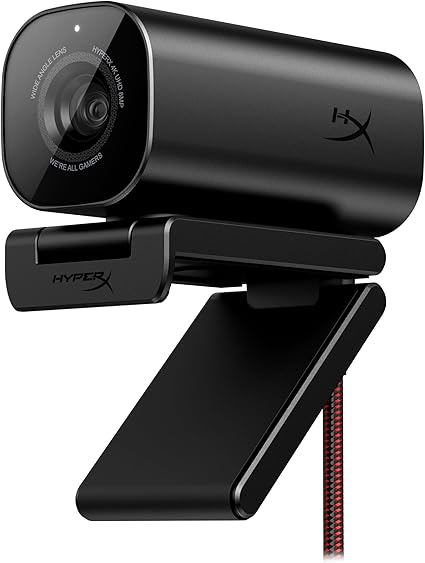 HyperX Vision S – Webcam, 4K Video Recording @ 30fps, 90° Field-of-View, Responsive Autofocus, HyperFlex Cable, Aluminum Body, Plug and Play, Sony Starvis 8MP Sensor, 5G2P Lens, USB-C – Black