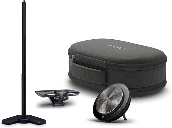 Jabra PanaCast Meet Anywhere+ Video Conference Bundle – Conference Room Camera with 180° Panoramic-4K View Speak 750 Conference Speakerphone, UC Certified, USB Cable, Table Stand, Travel Case