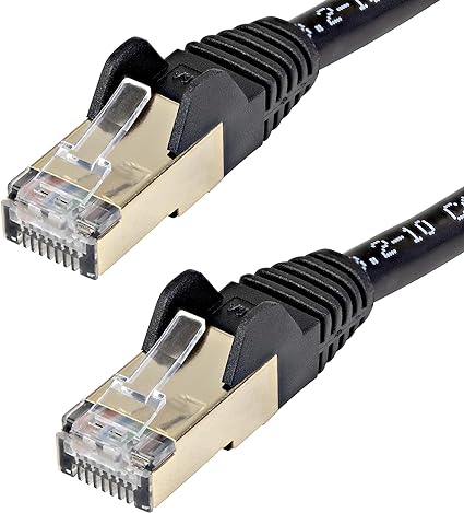 StarTech.com 6ft CAT6a Ethernet Cable - 10 Gigabit Shielded Snagless RJ45 100W PoE Patch Cord - 10GbE STP Network Cable w/Strain Relief - Black Fluke Tested/Wiring is UL Certified/TIA (C6ASPAT6BK)