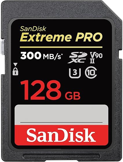 SanDisk 128GB Extreme PRO SDXC UHS-II Memory Card - C10, U3, V90, 8K, 4K, Full HD Video, SD Card - SDSDXDK-128G-GN4IN