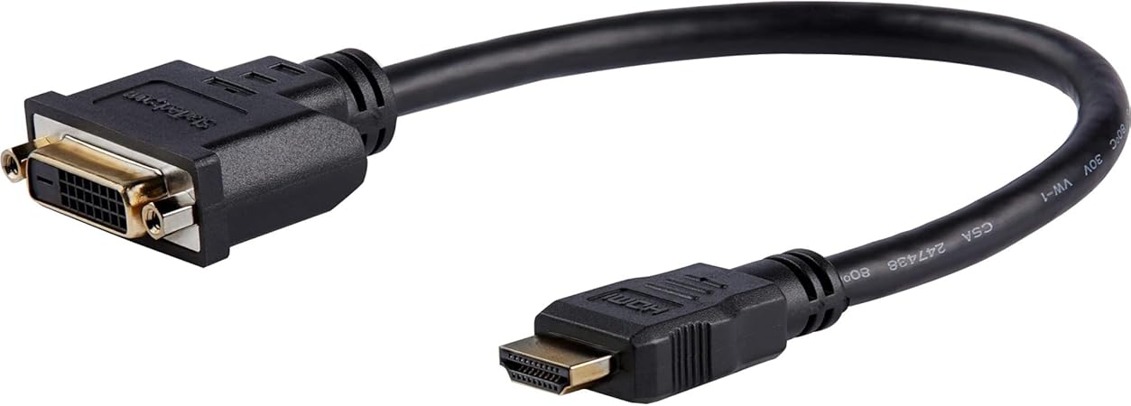 StarTech.com HDMI Male to DVI Female Adapter - 8in - 1080p DVI-D Gender Changer Cable (HDDVIMF8IN)