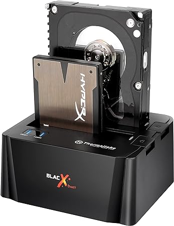 Thermaltake BlacX Duet 2.5”/3.5” SATA I/II/III USB 3.0 External Hard Drive Enclosure Docking Station ST0014U-D,Black