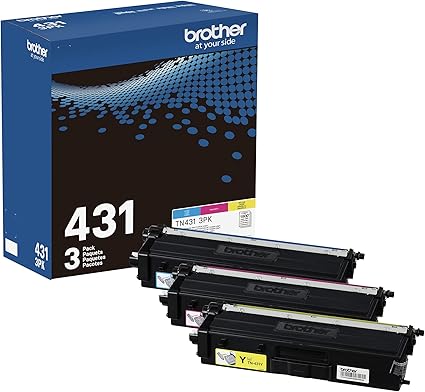 Brother TN-431 3PK, Cyan, Magenta, Yellow, Standard Yield, Model: TN4313PK