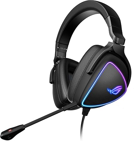 ASUS ROG Delta S Gaming Headset with USB-C | Ai Powered Noise-Canceling Microphone | Over-Ear Headphones for PC, Mac, Nintendo Switch, and Sony Playstation | Ergonomic Design , Black