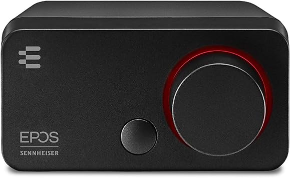 EPOS GSX 300 Sound Card, High-Resolution Stereo & 7.1 Surround, LED Volume Dial, Customizable Smart Button, Windows 10 Synchronized