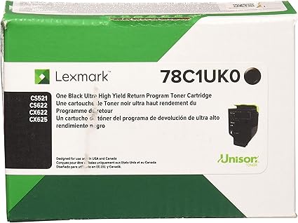 Lexmark 78c1uk0 Return Program Toner, 10,500 Page-Yield, Black