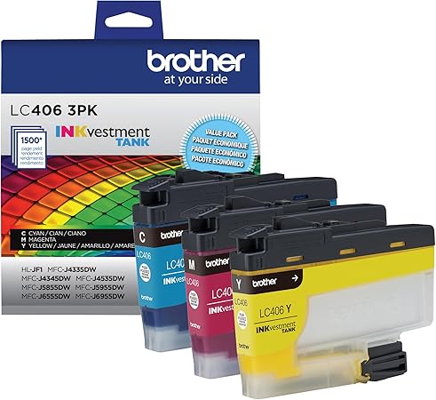 Brother LC4063PK 3 Pack of Standard Yield Cyan, Magenta and Yellow Ink Cartridges