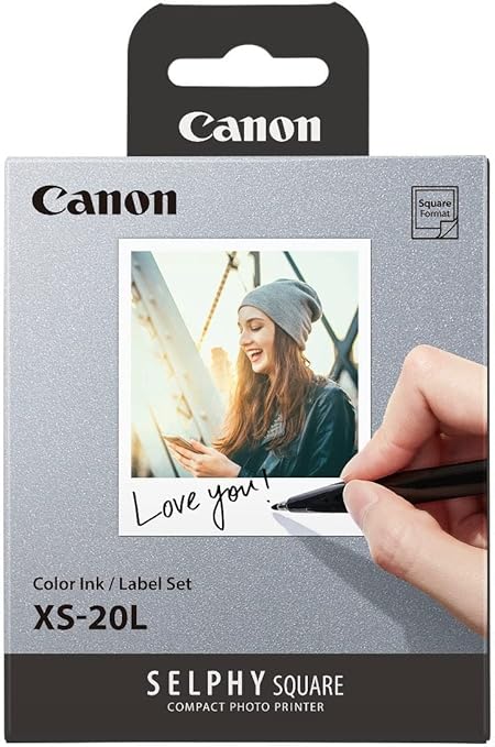 Color Ink and Label Set for Canon SELPHY SQUARE QX10 XS-20L