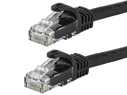 Monoprice Cat6 10ft Black Patch Cable UTP 24AWG 550MHz Pure Bare Copper Snagless RJ45 Flexboot Series Ethernet Cable