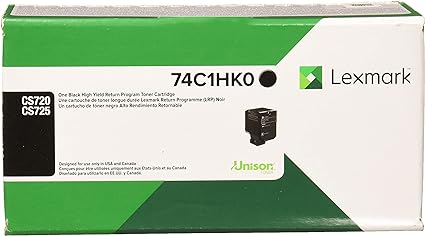 Lexmark 74C1HK0 Unison Toner Cartridge, Black