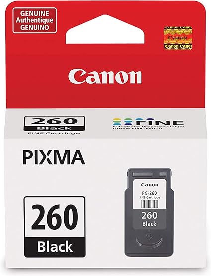 Canon PG-260 Black Ink Cartridge, Compatible to TR7020, TS6420, and TS5320