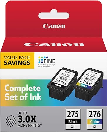 Canon PG-275 XL/CL-276 XL Value Pack, Compatible to PIXMA TS3520, TS3522 and TR4720 Printers