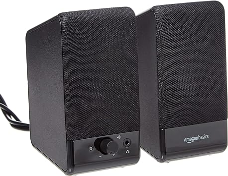 Amazon Basics Computer Speakers for Desktop or Laptop PC , USB-Powered, Black