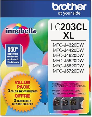 Brother Printer LC2033PKS Multi Pack Ink Cartridge, Cyan/Magenta/Yellow