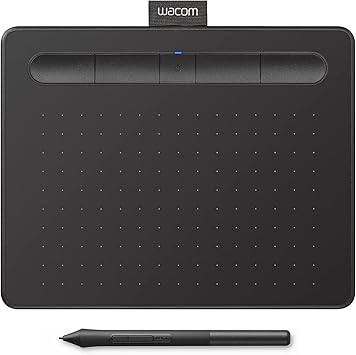 Wacom Intuos Small Bluetooth Graphics Drawing Tablet, 4 Customizable ExpressKeys, Portable for Teachers, Students and Creators, Compatible with Chromebook Mac OS Android and Windows - Black