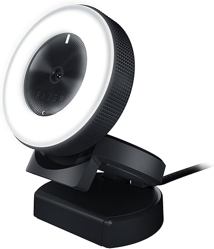 Razer Kiyo Streaming Webcam: 1080p 30 FPS / 720p 60 FPS - Ring Light w/Adjustable Brightness - Built-in Microphone - Advanced Autofocus