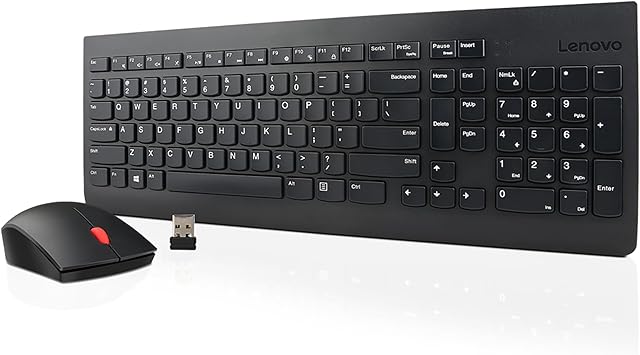 Lenovo 510 Wireless Keyboard & Mouse Combo, 2.4 GHz Nano USB Receiver, Full Size, Island Key Design, Left or Right Hand, 1200 DPI Optical Mouse, GX30N81775, Black