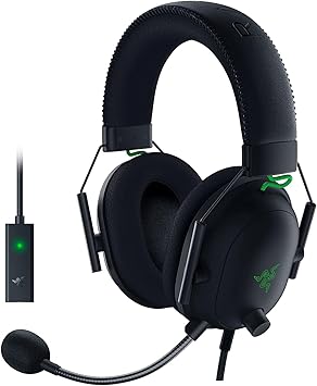 Razer BlackShark V2 Gaming Headset: THX 7.1 Spatial Surround Sound - 50mm Drivers - Detachable Mic - for PC, PS4, PS5, Switch, Xbox One, Xbox Series X|S - 3.5mm Audio Jack & USB DAC - Black