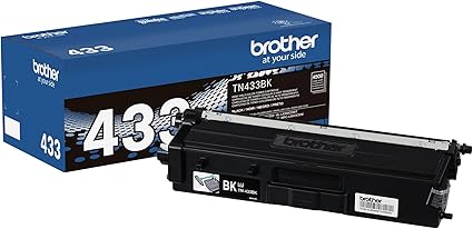 Brother Genuine TN433BK High Yield Toner-Retail Packaging, Black, 1 Size