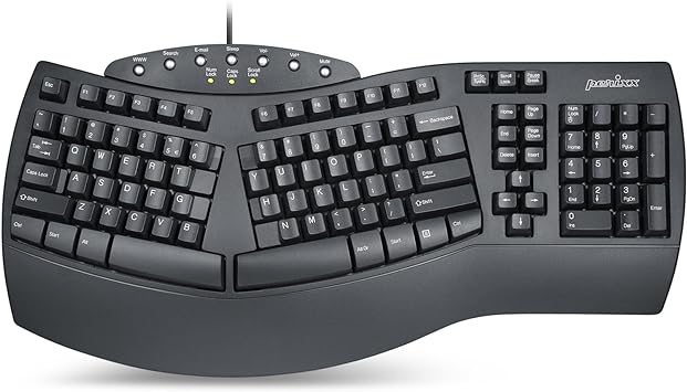 Perixx Periboard-512 Ergonomic Split Keyboard - Natural Ergonomic Design - Black - Bulky Size 19.09