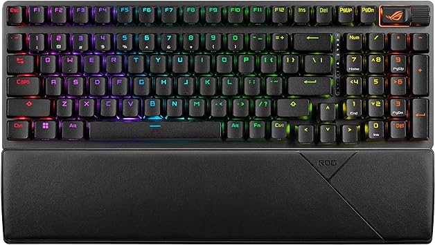 ASUS ROG Strix Scope II 96 Wireless Gaming Keyboard, Tri-Mode Connection, Dampening Foam & Switch-Dampening Pads, Hot-Swappable Pre-lubed ROG NX Snow Switches, PBT Keycaps, RGB-Black