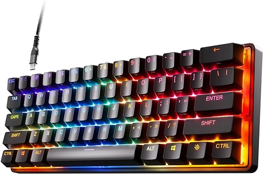 SteelSeries Apex Pro Mini HyperMagnetic Gaming Keyboard – Adjustable Actuation – Compact 60% Form Factor – RGB – PBT Keycaps – USB-C​