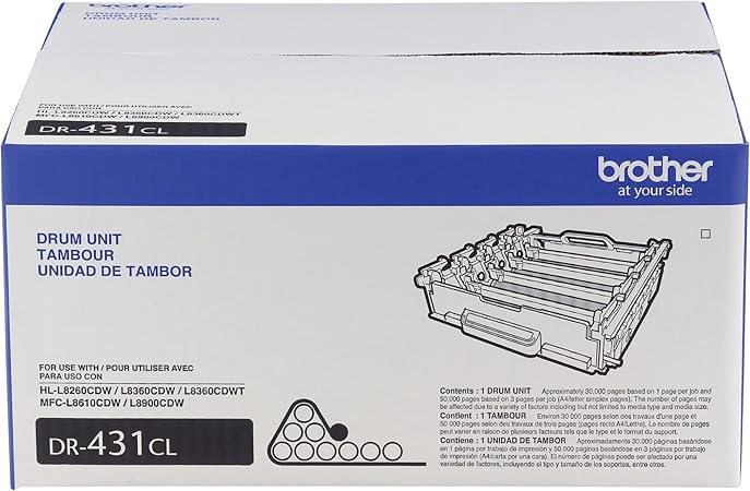 Brother Printer DR431CL Drum Unit-Retail Packaging , White