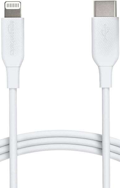 Amazon Basics USB-2.0 Type C to Lightning Cable (MFi Certified), 3 Feet, White