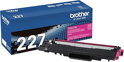 Brother Genuine TN227M, High Yield Toner Cartridge, Replacement Magenta Toner, Page Yield Up to 2,300 Pages, TN227, Amazon Dash Replenishment Cartridge