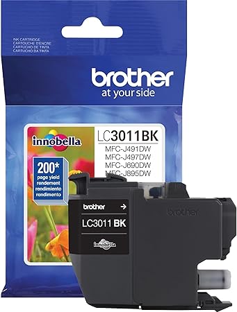 Brother Printer LC3011BK Singe Pack Standard Cartridge Yield Upto 200 Pages LC3011 Ink Black