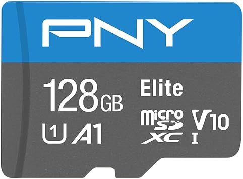 PNY 128GB Elite Mobile Accessories Class 10 U1 V10, A1 microSDXC Flash Memory Card for Mobile Devices - 100MB/s, Full HD, UHS-I, Micro SD