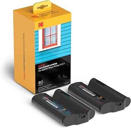 KODAK Dock Plus & Dock Photo Printer Cartridge PHC-120 - Cartridge Refill & Photo Sheets - 120 Pack,Black