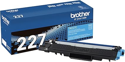 Brother Genuine TN227C, High Yield Toner Cartridge, Replacement Cyan Toner, Page Yield Up to 2,300 Pages, TN227, Amazon Dash Replenishment Cartridge