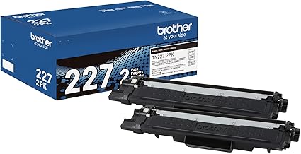 Brother Genuine High-Yield Black Toner Cartridge Twin Pack TN227 2Pk (TN2272PK)