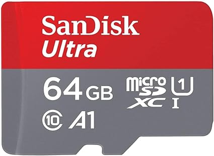 SanDisk 64GB Ultra microSDXC -I Memory Card with Adapter - 120MB/s, C10, U1, Full HD, A1, Micro SD Card - SDSQUA4-064G-GN6MA