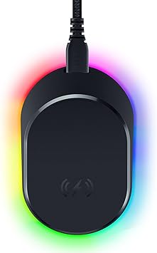 Razer Mouse Dock Pro with Wireless Charging Puck: Magnetic Wireless Charging - Integrated HyperPolling 8K Hz Transceiver - Anti-Slip Base - Chroma RGB Lighting - Classic Black